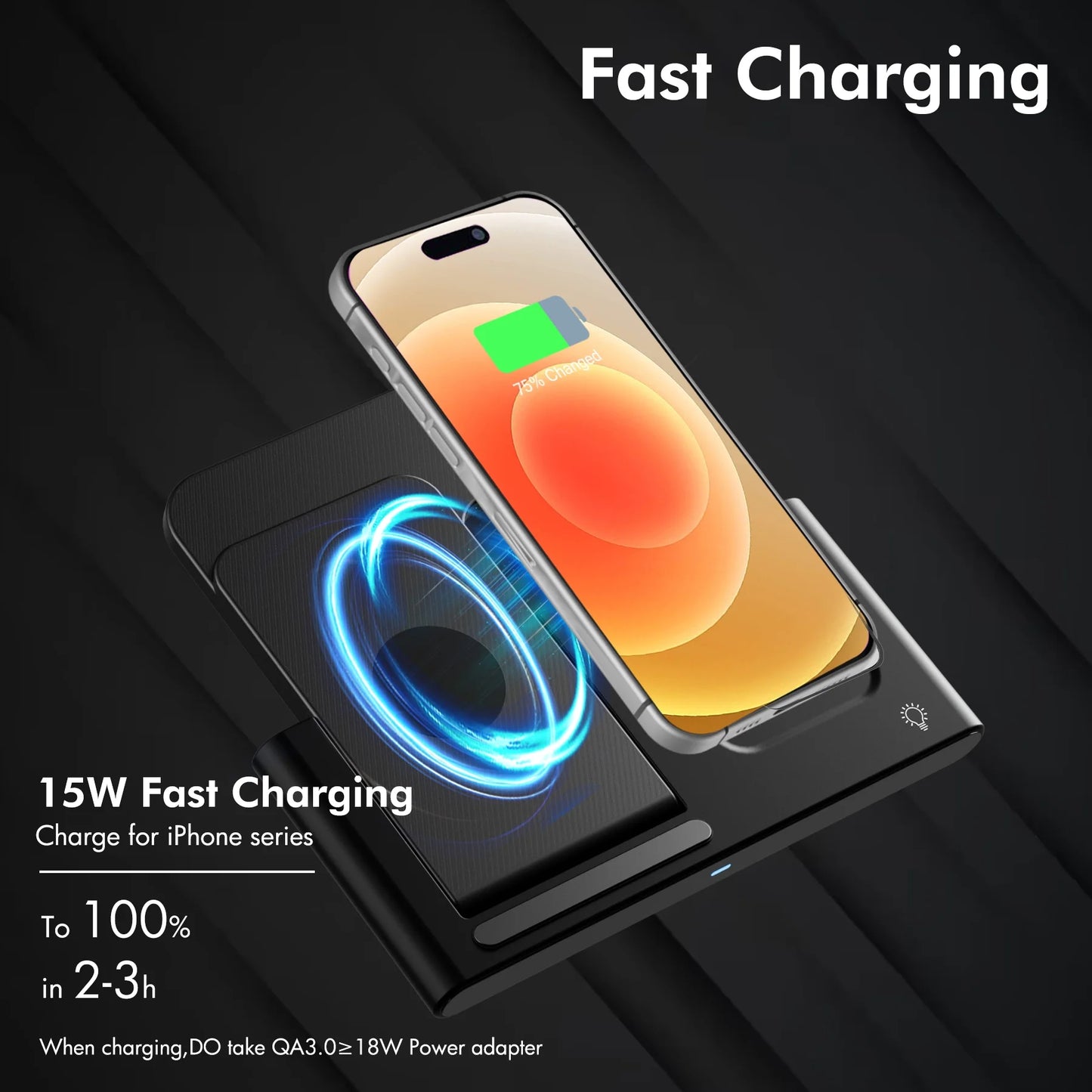 📱Appleユーザー向け 3in1ワイヤレス充電器|iPhone・Apple Watch・AirPods 同時充電対応|折りたたみ式・急速充電スタンド(iPhone 16/15/14/13/12/11 Pro Max・Apple Watch・AirPods 3/2/Pro対応)