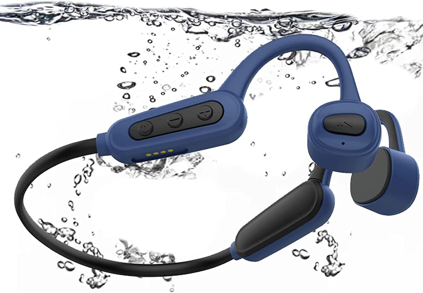 🎧【水中でも音楽を】 スイミング用 骨伝導イヤホン|IPX8防水 Bluetooth ワイヤレス|オープンイヤー型・内蔵メモリ32GB搭載(ブラック)