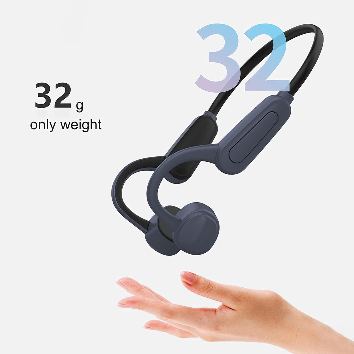 🎧【水中でも音楽を】 スイミング用 骨伝導イヤホン|IPX8防水 Bluetooth ワイヤレス|オープンイヤー型・内蔵メモリ32GB搭載(ブラック)