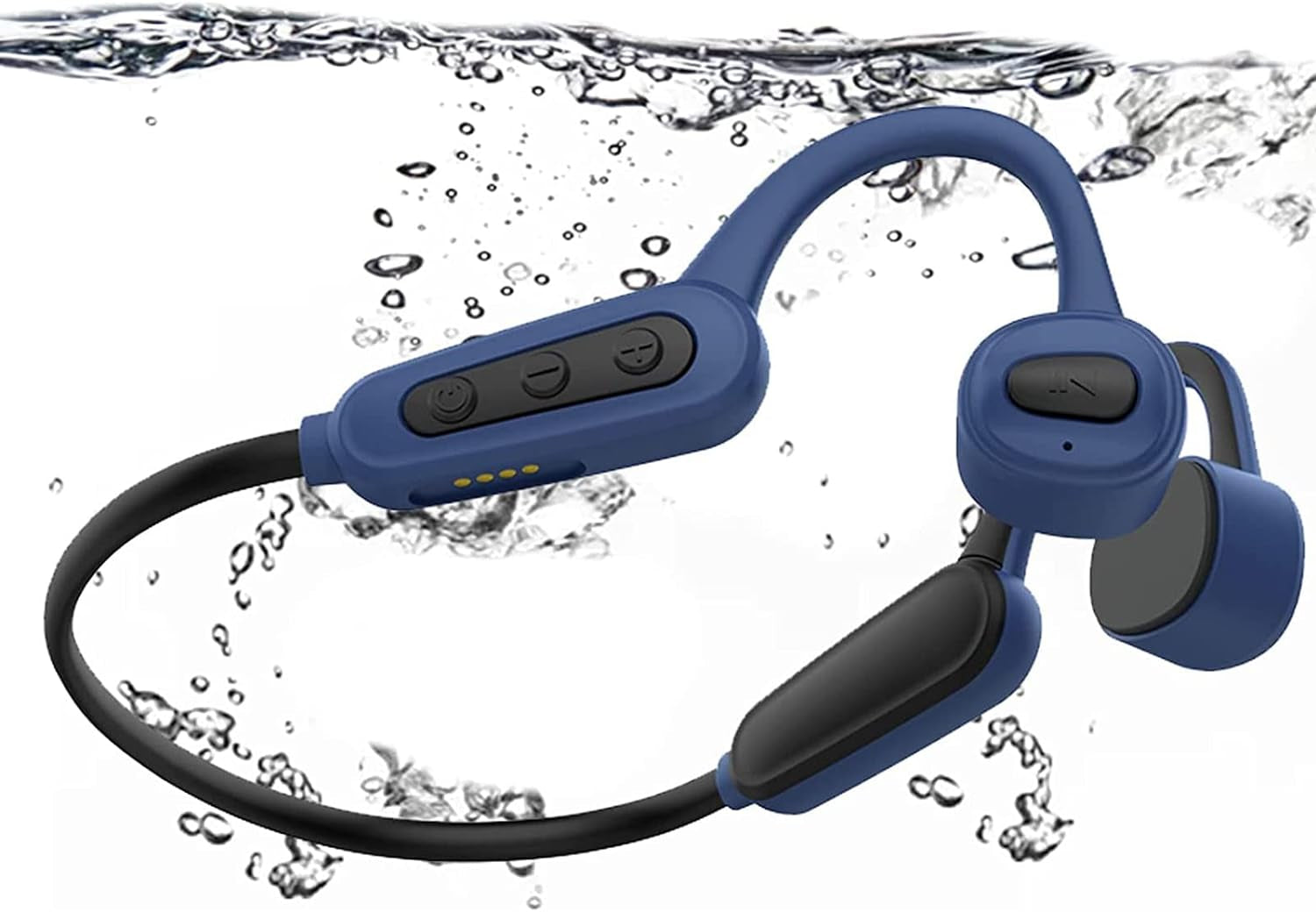 🎧【水中でも音楽を】 スイミング用 骨伝導イヤホン｜IPX8防水 Bluetooth ワイヤレス｜オープンイヤー型・内蔵メモリ32GB搭載（ブラック）